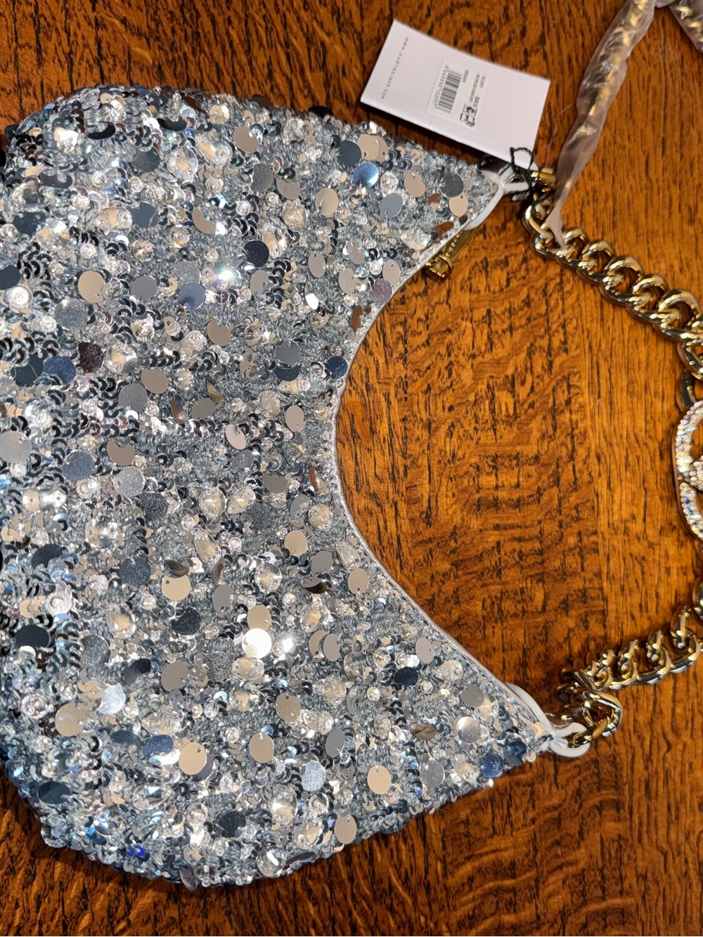NWT Kurt Geiger Small Chelsea Sequin Chain Shoulder Bag - Picture 6 of 14